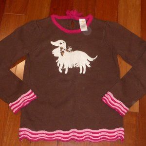 Gymboree Parisian Chic Afghan Hound Dog Sweater size M 7-8 EUC